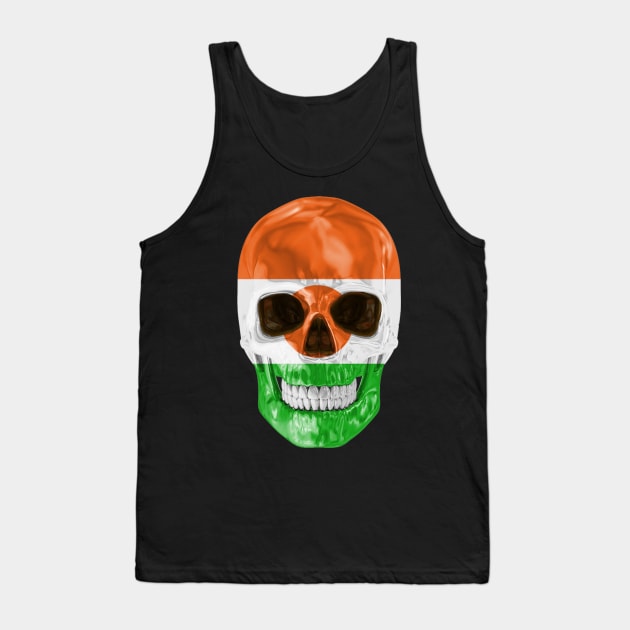 Niger Flag Skull - Gift for Nigerien With Roots From Niger Tank Top by Country Flags